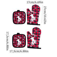 6pcs/Set Christmas Snowman Thick Kitchen Oven Mitts, Heat Resistant Pads, Microwave Gloves, Baking Insulated Gloves, Christmas Reindeer Towels, Christmas Gifts