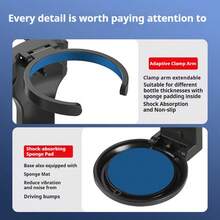 多功能汽车杯架，包括饮料架、水瓶架和汽车通风口烟灰缸 - 黑色 - 查看 10