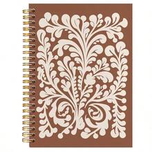 BearCake Aesthetic Spiral Notebook Journal For WomenFloral Notebook Notebooks for Work Note Taking Boho journal Notebook Brown pure pattern College Writing Notebook for Gifts Spiral Notebook 5.5x8.3 - como en la foto - Ver 1