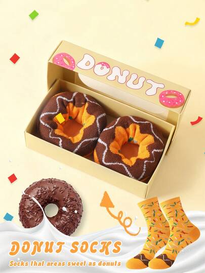 3 أزواج من الجوارب متوسطة الطول متعددة الألوان، صندوق هدايا للأزواج، جوارب نوفلتي ناعمة بتصميم إبداعي مستوحى من الطعام، مريحة وشاملة، مناسبة للاستخدام في عيد الميلاد، عيد الحب، عيد الفصح، رمضان، المناسبات العائلية، الحفلات، العطلات