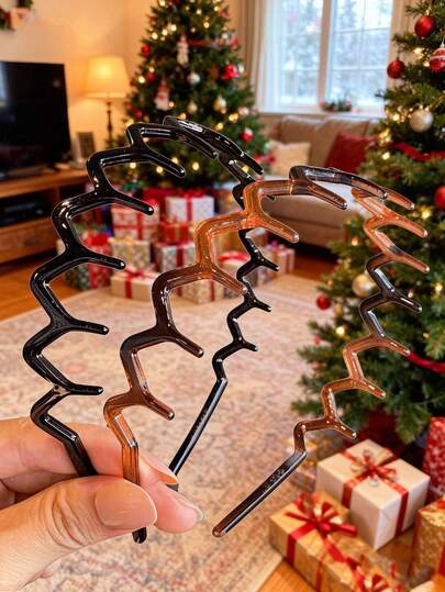 2 Pieces Leopard Printed Diadems With Teeth For Women, Casual Unsuitable Diadems, Used For Daily Beauty, Simple And Minimalist Style Hair Accessories, Suitable For All Holidays Like Valentine's Day, Christmas, Mother's Day, Etc. Set Of Diadems For Couples,