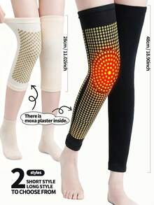 Leg Sleeve, Leg Compression Sleeve, Knee High Leg Warmers, Winter Warm Self Heating Knee Brace Long Compression Sleeve For Women Men Thermal Support Cotton Leg Warmer Knee Pads Cold Protector