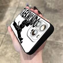 Silueta de Personaje de Taekwondo, Diseño Creativo de Caricatura Único y de Alta , Funda de Teléfono de TPU Mate con Ojos de Ángel Negros, Divertida y Distintiva, Regalo Minimalista y Elegante para Hombres y Mujeres, Adecuada para iPhone 16, 15, 14, 13, 12 - Mezcla de colores - Ver 9
