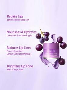 Laneige K-Beauty Lip Sleeping Mask #Gummy Bear, Lip Care Nourishes & Hydrates Vitamin C Grape Scent 20g/0.7oz. - Purple - View 3