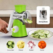 Rotary Cheese Grater 3 In 1: Shredder Grater With Handle, Strong Suction Base For Countertops, Perfect For Cheese, Vegetables, And Nut Shredder,26345133 - Multicolor - View 5