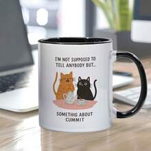 1pc, 11oz, Ceramic, Coffee Mug, Cats Sharing A Secret With Tea, The  Commemorative Gift, Biblical Christianity, Quality Goods, Coffee Cup - White Handle Cup - View 4