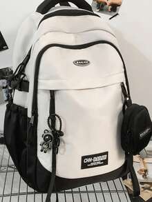 New Arrival Lightweight Backpack, Casual Sports Bag, Laptop Travel Bag, Large Capacity Unisex Backpack - White - View 7