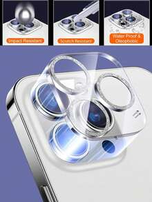 1 pieza Película protectora de lente de vidrio transparente, compatible con iPhone 17 Pro Max/17 Pro/17Air/17/16e/16 Pro Max/16 Pro/16 Plus/16/15 Pro Max/15 Pro/15 Plus/15/14/13/12/11, fotografía de alta definición, resistente al agua/aceite/arañazos/impactos, aplicable a protección diaria, oficina, hogar, cubierta de cámara de teléfono a prueba de agua, a prueba de golpes, resistente a caídas y arañazos - transparente - Ver 2
