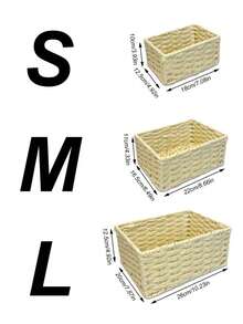 1pc/3pcs Home Storage Basket, Entryway Desktop Organizer Box For Snacks And Cosmetics, Vintage Woven Basket Box For Home - Multicolor - View 23