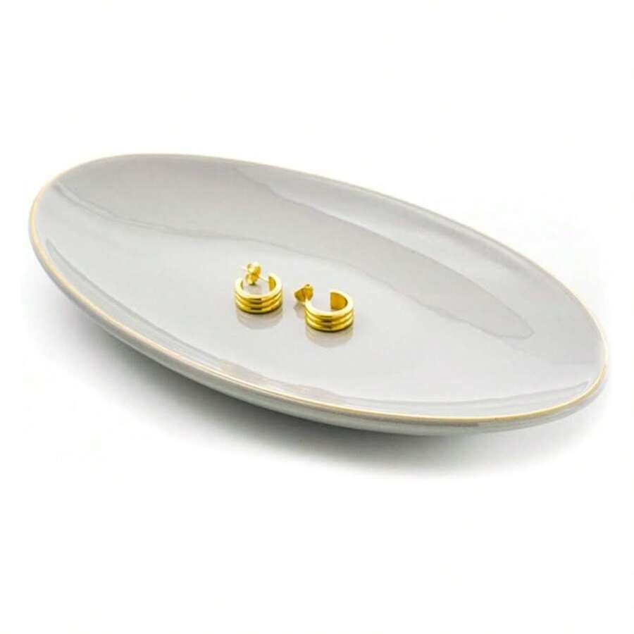 HANKOR Ceramic Key Bowl For Entryway Table, 7 X 4 Key Dish Tray Catch All Bowl, Small Drative Bowl For Key Jewelry Ring, Gray - Nhiều màu 284 - Xem 1
