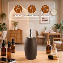 Professional Massage Oil Warmer Heater With Leak Proof Aluminum Bottle 8.5 Fl.OZ 140F Max Temperature Wood Grain Design For Salons And Home Spa - As Pic - View 6
