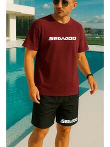 Seadoo Casual Summer T-Shirt And Shorts Set - Merah tua - View 1