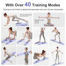 Pilates Board, Pilates Reformer Set With 20+ Workouts, Multifunctional Abdominal Plate Sets, Pilates Reformer Board For Home, Beginner Friendly Fitness Equipment - Màu tím - Xem 2