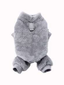 1pc Random Pet Plush Four-Legged Clothing, Solid Color Multi-Functional Windproof Warm Outfit, Dog Sweatshirt Hoodie Suitable For Small Cats, Dogs, Chihuahua, Yorkshire Terrier, Autumn/Winter