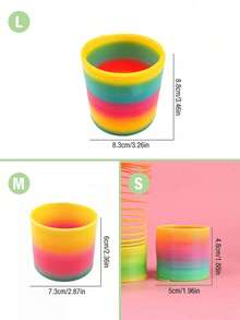 1 pieza/2 piezas/3 piezas/5 piezas Muelles espirales de colores del arcoíris, adecuados para juegos de fiesta, alivio del estrés, muelles espirales de plástico - Amarillo - Ver 4