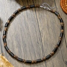 [Men's Coconut Necklace] One Day Men's Coconut Shell Beaded Necklace - Bohemian Retro  Choker - Nhiều màu - Vòng cổ - Xem 7
