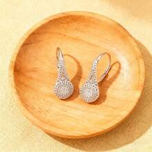 High-Quality 316 Stainless Steel, Hypoallergenic, Luxurious & Elegant Silvery, Fade-Resistant Cubic Zirconia Circular Hoop Earrings For Fall And Winter, Daily & Party Matching, Christmas, Local Warehouse, A Delicate Gift For Women - bông tai - Xem 6