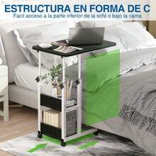 Mesas De Reunión Mesas Cuidadaos Altura Ajustable Con Ruedas Mesa Para Laptop Con Ruedas Y De Altura Ajustable 60cm Mesa De Centro Mesas Cuidadaos Altura Ajustable Con Ruedas Mesas Para Jardín Mesa Lateral Altura Ajustable Con Ruedas - Negro - Ver 6