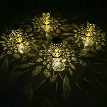 1个太阳能投影灯，蒲公英镂空设计太阳能装饰灯，金属装饰灯，适用于园艺 - 优雅的庭院装饰，圣诞节户外装饰，是送给家人和朋友的完美圣诞礼物，理想的圣诞纪念品 - 彩色 - 查看 10