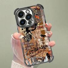 Funda de teléfono con diseño retro de Halloween, compatible con iPhone 17, 16, 15, 14, 13, 12, 11 Pro Max, X, XS, XR y Galaxy S25, S24, S23, S22, S21. - Multicolor - Ver 2