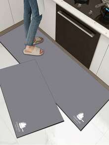 1入組矽膠廚房地墊，具有精緻的純色設計，防疲勞和緩衝，吸水快乾，底部有防滑橡膠，適用於廚房、浴室、門廳、洗衣間等場所，裝飾房間
