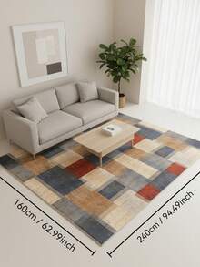 1PC Machine Washable Large - Size Modern Light Gray Textured Pattern Area Mat Rug Indoor Living Room Decorative Rug With Stylish Light Gray Textured Pattern Design Easy Clean Floor Mat For Home Decoration Kitchen Rug