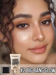 Misslyn Starlight Liquid Highlighter, Brightens Complexion, Creates Best Makeup, Facial Highlighter, Radiant Glow, High Color Payoff Smooth Formula, Natural Luminosity, Lightweight Breathable, Y2K Makeup, Party Beach Travel Holiday Camping Outdoor Gift, Fashionable Rose Girl New Year Cosmetics Cosplay Best Travel Holiday Colorful Campus School Charming Atmosphere Chinese New Year, Valentine's Day Gift, Vegan, Cruelty-Free - 2 big bang glow - 查看 2