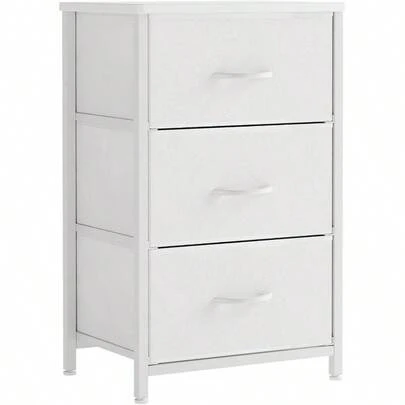 Nightstand, Small Dresser, Bedside Furniture, Night Stand End Table With 3 Storage Drawers Bedroom, White
