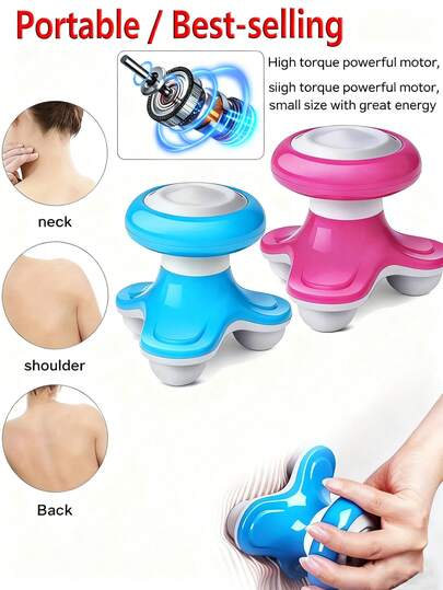 AXH Portable Mini 3D Triangle Massager, Portable Full Body Massager, Helps Relieve Back, Leg And Shoulder Pain