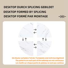 Weiß mit metallbein (1 stück), küchentisch, stabiler metallrahmen, moderne marmor - Oder esstische, frühstückstisch - und frühstückstisch restaurant, weiß/golden - Weiss - Übersicht 4