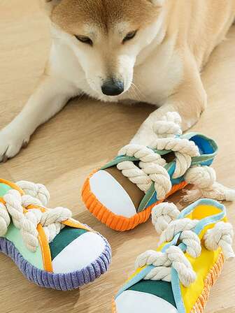 Dog Squeaky Slippers Toy, Self-Entertainment Boredom Relief Chew Toy, For Teeth Grinding, Suitable For Small/Medium Dogs