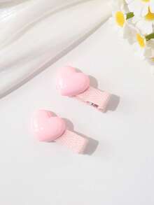 2 buc accesorii/cleme drăguțe pentru părul câinilor/pisicilor, design 3D în formă de inimă, mini cleme antiderapante, accesorii de cap de înaltă calitate pentru animale de companie, potrivite pentru animale de companie mici - Roz - Vizualizare 4