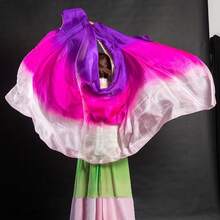 1 tấm mạng che mặt múa bụng chuyển màu nhuộm tay - Khăn choàng biểu diễn bằng polyester trong suốt chuyển màu đỏ sang vàng rực rỡ, trang phục khiêu vũ kỳ lạ cho biểu diễn sân khấu, sự kiện lễ hội & nâng cao trang phục, trang phục múa bụng, phụ kiện biểu diễn, vải chất lượng cao, khăn choàng lễ hội, bề mặt mịn, vũ công chuyên nghiệp - Nhiều màu - Xem 18