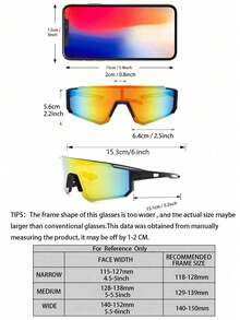 1 Stück Herren Einteiler Mehrfarbige Sport Stil übertriebene Straßen Stil technologische Punk Mode Sonnenbrillen für Outdoor Freizeitaktivitäten, Sport, Familienausflüge, Urlaubsoutfits Accessoires