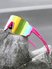 1 Stück Herren Einteiler Mehrfarbige Sport Stil übertriebene Straßen Stil technologische Punk Mode Sonnenbrillen für Outdoor Freizeitaktivitäten, Sport, Familienausflüge, Urlaubsoutfits Accessoires