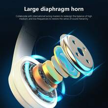 Wireless Headset, 5.2 Subwoofer Stereo, Game Music And Sports Dual-Mode Headset, With LED Lighting Effect, Adjustable, Long Battery Life Compatible Mobile Phone/Computer Multifunctional Headset - 白色 - 查看 7