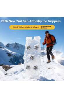 1 Pair Upgraded High Elasticity Ice Cleats Anti-Slip Shoe Spikes, 5-Claw Snow Ice Traction Cleats, Outdoor Anti-Slip Ice Cleats, Multiple Sizes Available