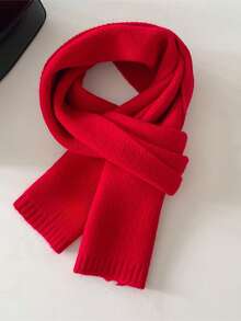 Korean Knitted Scarf Solid Color Double-Edged Imitation Cashmere Thick Warm Shawl Scarf Wraps For Women Men