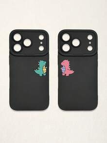 2pcs Black Phone Cases, Dinosaur Design Couple Phone Cases, Compatible With IPhone & Galaxy Phones, Phone Covers, Cute Phone Cases, Compatible With IPhone 13/15/16 Pro Max, Galaxy, Great As Birthday Gift, For Girlfriend, Boyfriend Or Personal Use - Multicolor - View 51
