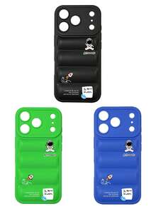 3 piezas Funda de teléfono acolchada minimalista de astronauta en 3D, compatible con iPhone, 17 Pro Max, cubiertas de funda de teléfono, funda de teléfono linda, compatible con iPhone 13/14/15/16/16 Plus/16 Pro Max - Multicolor - Ver 33