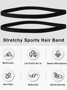 Conjunto de 6 faixas de cabelo esportivas finas e elásticas para homens e mulheres, ideais para corrida, ioga e exercícios [Absorventes de suor e leves] Acessórios de cabelo, lenço de inverno, bandana macia para a cabeça
