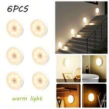 Smart Sensor Night Light, LED Student Dorm Night Light, Solid Color 8 LED Magnetic Stair Light, USB Rechargeable Smart Motion Sensor Night Lamp, 120° Wide Sensing Range, Adjustable Brightness Wall Lamp With Lithium Battery, Wireless Infrared Sensor, Detachable Semi-Embedded Plastic Lamp Fixture, Suitable For Cabinet, Entrance, Corridor, Apartment, Balcony, Dorm, Reading Lighting (Warm White/White), Turn On Light Without Stumbling At Night, Won't Disturb Roommates, Power Outage Emergency Light (Please Refer To The Second Main Image For Sensor Mode Settings) - Multicolor - View 15