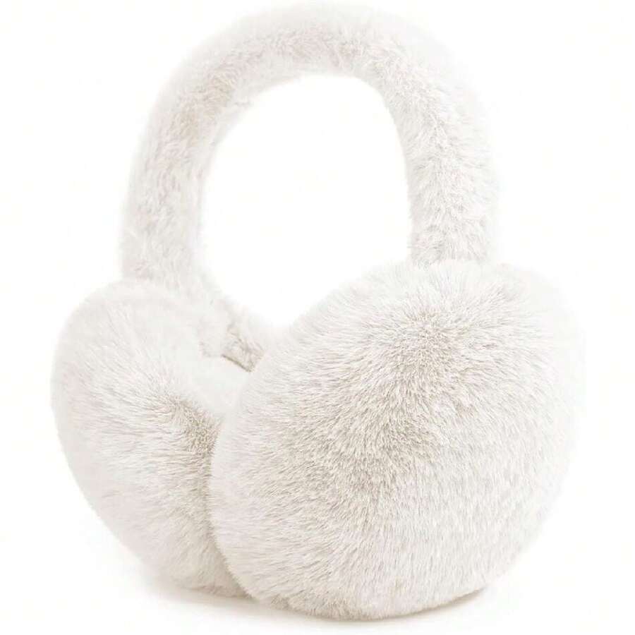 Ear Muffs Winter Women Men Soft Earmuffs Cute Ear Covers Cold Weather Fluffy Ear Warmers Headband Winter Accessories,26339492 - 白色 - 查看 1