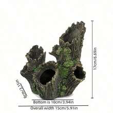 1pc Aquarium Resin Crafts Crystal Shrimp Evacuation House Breeding House Tree Roots Sinking Wood Playhouse Hollow Tree Suitable For Fish Tank Decoration Aquarium Decorations - Multicolor - View 6