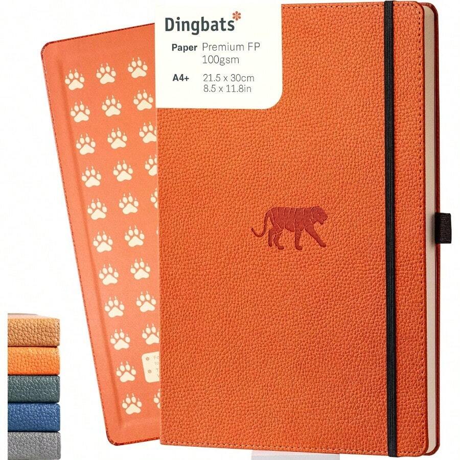 Dingbats* Wildlife A4+ Orange Tiger Notebook - Squared - Cuadrado - Ver 1