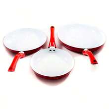 Sartén Utensilios De Cocina Planos Para Cocinar A Diario,Sartén Antiadherente De 20cm/24cm/28cmPulgadas Para Sopa - Rojo - Ver 4