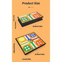 Mini Wooden Board Game Folding Board International Flying Chess 1-4 Players Family Dice Games Set Snakes And Ladders Checkers Puzzle Board Games Board - Mixing Colors - View 8