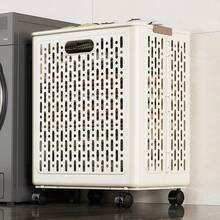 可折叠脏衣篮，带轮洗衣篮，浴室收纳篮，可折叠移动洗衣箱 - 彩色 - 查看 5