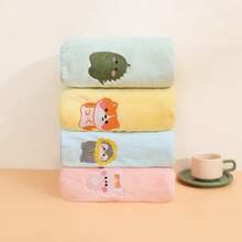 1 pieza Toalla de baño con capucha para bebé bordada con diseño de animal de dibujos animados, manta suave y absorbente para bebé, artículos de baño para bebé