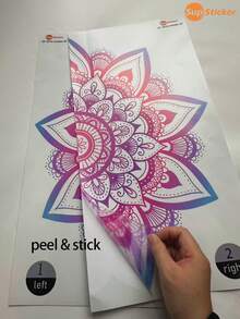 2pcs 10.82x21.65inch Islamic Mandala Style Pattern Home Decor Wall Stickers, Self-Adhesive Waterproof Removable Wall Decals For Home Wall Decoration